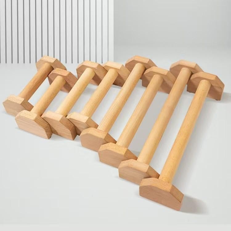 Push-Up Stand,Parallettes Bars,Wooden Calisthenics Equipment for Handstand Training,Non-Slip Base Exercise Home Workout Equipment,Parallettes Handle Stands Grip for Men Strength Training