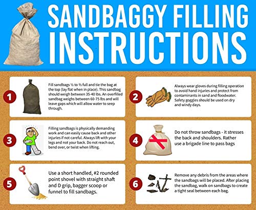 Sandbaggy - 14" x 26" Long-Lasting Sandbags - Yellow Color - Lasts 1-2 Yrs - Monofilament (Pack of 5) - size: Pack of 5