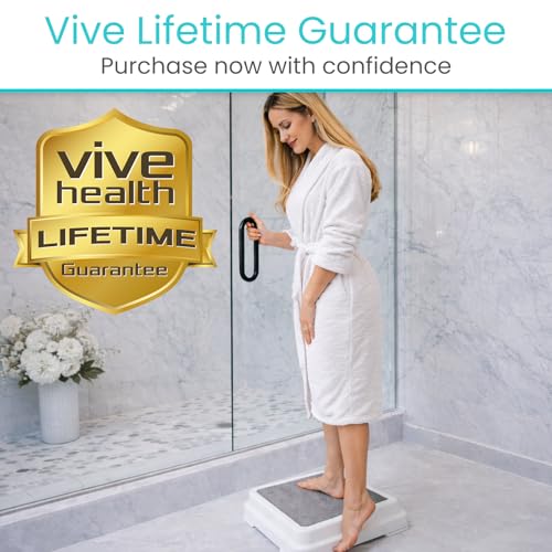 Vive Bath Shower Step Stool (4.5") - Slip Resistant, Stackable, Indoor/Outdoor - Safety Stepping Stool Bathroom Aid for Adults, Handicap, Elderly, Seniors, Bathtub, High Beds, Kitchens - Nonslip