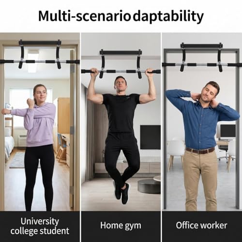 Upgrade Pull Up Bar for Doorway - Max Capacity 330 lbs, Portable Upper Body Workout Bar for Strength Training