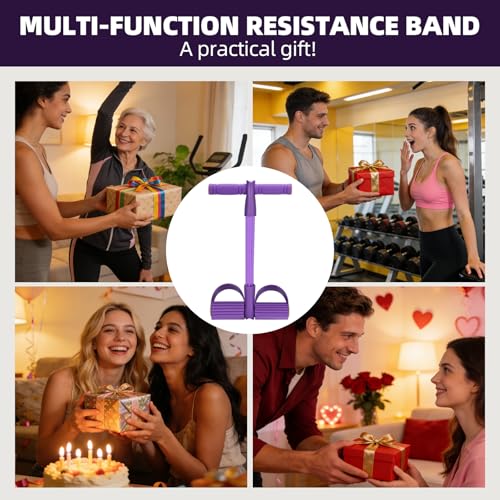 Resistance Bands with Handles 6 Tube Multifunction Tension Rope, Sit-Up Exercise Equipment with Foot Pedals and Handles,Pedal Resistance Band for Abdomen, Waist, Arm, Leg - color: Blue