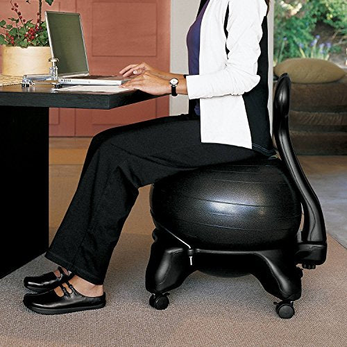 Gaiam Classic Balance Ball Chair, Stability Seat (Black) - color: Black, style: Classic