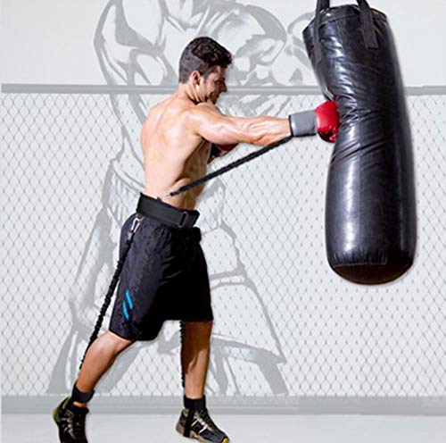 Speed and Agility Resistance Bands Trainer for Vertical Jump Squat Boxing MMA Taekwondo Karate Bounce Softball Basketball Volleyball Football Training - color: Black
