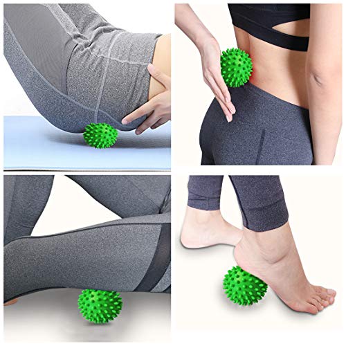 PGYUD Professional Massage Balls Foot Ball Foot Massager Spiky Roller for Deep Tissue Trigger Point Plantar Fasciitis Reflexology Stress Therapy Myofascial Release(Green)