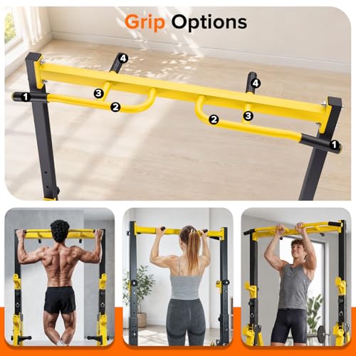 700LBS Foldable Power Tower Pull Up Bar - Multi-function Power Tower Dip Station with Adjustable Height for Home Gym, Portable Free Standing Strength Training Equipment for Indoor & Outdoor