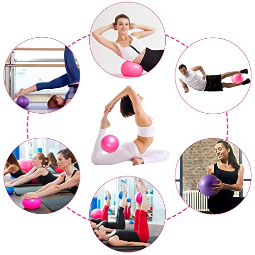2 Pcs Pilates Ball 23cm Small Exercise Ball Stability Ball for Yoga Barre Core Training and Physical Therapy- Comes with Inflatable Straw