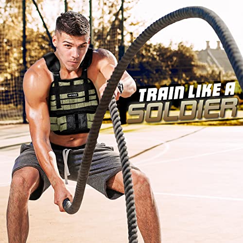 Tactical Adjustable Weighted Vest with Weight Plates Included, Quick Release Strength Training Weight, Running, Workout Vest for Men and Women, Adjustable from 12lbs to 31lbs