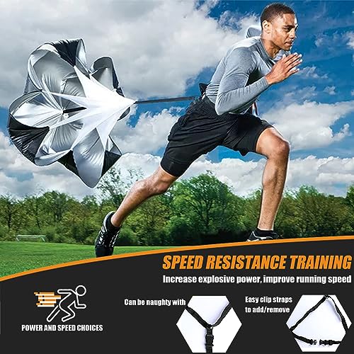 Football Training Equipment | Speed Agility Training Set, Including 1 Agility Ladder, 4 Steel Piles,12 Disc Cones,1 Resistance Umbrella .| for Athletes/Sports Including Football & Basketball