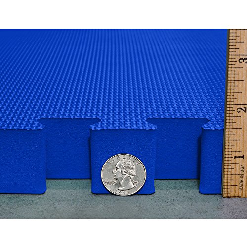 Meister X-Thick 1.5" Interlocking EVA Foam Mats - BL - 25 Tiles (100 Sqft) - color: Blue, size: 25 Tiles (100 Sqft)
