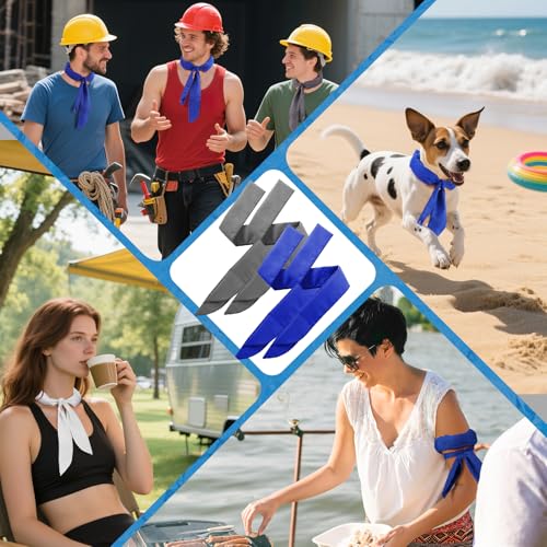 6 Packs Cooling Neck Wraps with Ice Polymer for Hot Weather - Long Lasting Cooling Towels, Neck Cooler for Women Men Summer Heat Sports Camping Working Outdoor