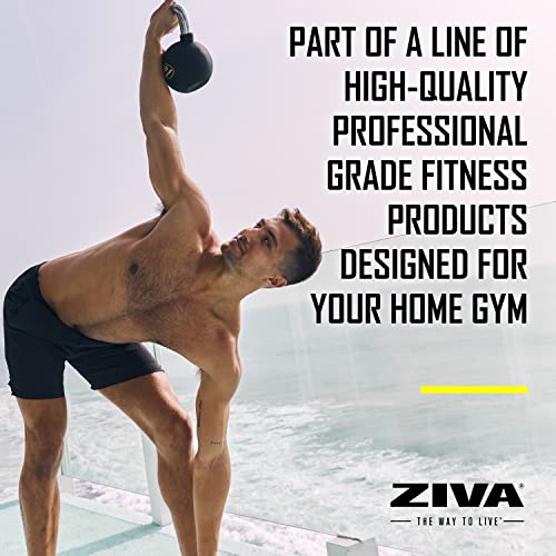 ZIVA Premium Kettlebell – Commercial Grade Rubber Urethane Coated Free Weights for Strength, Conditioning, Home Gym Workouts – Alloy Steel Grip – Available 5–50 lbs