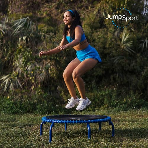 JumpSport 350 PRO 39 Inch Fitness Trampoline Indoor Rebounder Cardio Workout Equipment 300 lb Capacity - color: Soar