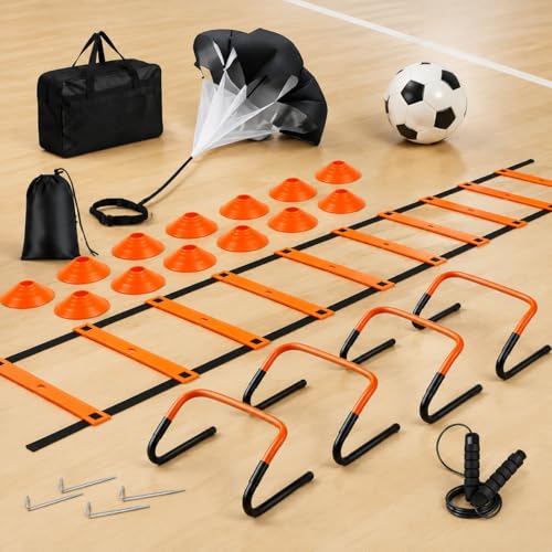 Agility Training Equipment, Speed Training Equipment, Agility Ladder Training, 12-Piece Multicolor PVC, Customizable for Football, Soccer, Basketball