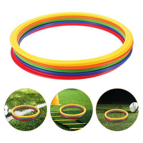 Kisangel 10pcs Plastic Agility Training Rings for Soccer Speed and Coordination Practice, Sports Toss Hoops for Outdoor Backyard Fitness