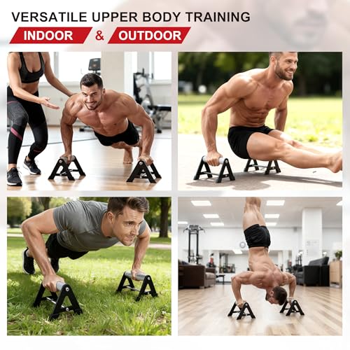 Aluminum Push Up Board with Resistance Bands, 1100 lb - color: 6.5inch-Black-AI&304SUS