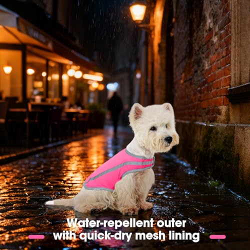 FUAMEY Dog Safety Vest High Vis Hunting Dog Vests for Small Dogs Reflective - color: Pink, size: Small