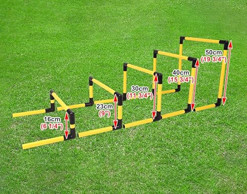 Obstacle Training Hurdles - 5 Piece Lightweight Speed and Agility Equipment for Athletes - Portable Mini Hurdles for Kids and Adults