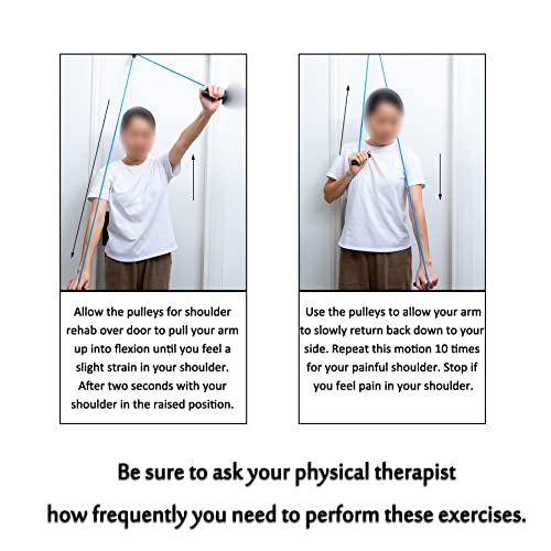 Shoulder Pulley Over The Door Physical Therapy System, Exercise Pulley, Alleviate Shoulder Pain and Facilitate Recovery from Surgery - color: Blue