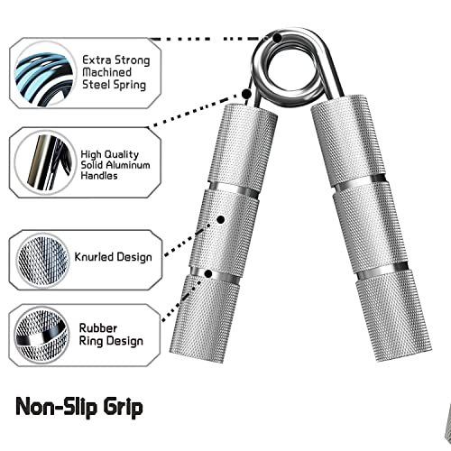 Silver Metal Hand Grip Set, 50LB-400LB No Slip Heavy-Duty Grip Strengthener Great Wrist & Forearm Hand Exerciser, Home Gym, Hand Gripper Grip Strength Trainer - color: Silver, size: 3Pack(50LB-150LB)