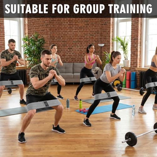 12 Pcs Fabric Resistance Bands for Working Out Booty Bands for Women Men Non Slip Cloth Exercise Band for Legs Squat Hip Thigh Glute Yoga Pilates Home Gym