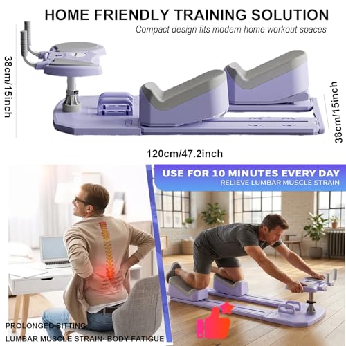 Spine Twist and Stretch Trainer 3-Level Crawling Training Machine for Core Training & Back Pain Relief, 8-in-1 Home Gym Equipment with LED Counter & Resistance Band for Full Body Workout(5-10day)