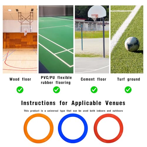 Colorful Anti Slip Safety Agile Ring Speed Ring 3 PCs Speed and Agility Training Equipment Basketball Training Equipment Sports Agility Training Skill Improvement Equipment - color: Orange