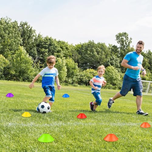 60 Pack Mini Soccer Cones–Mini Disc Cones for Agility Training,Soccer,Football,Sports Drills,Field Markers,Cones Sports Equipment,Portable Stackable Mini Cones with Carry Bag