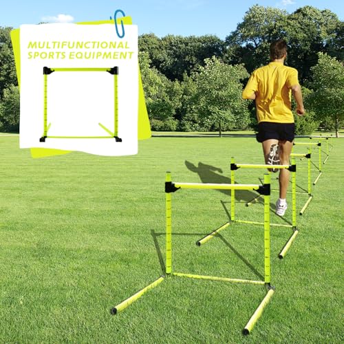 Adjustable Hurdles with Carring Bags, Detachable Agility Training Equipment with Scale, Football Practice Hurdle, Indoor & Outdoor Jumping Speed Hurdles for Athletes, Soccer, Basketball