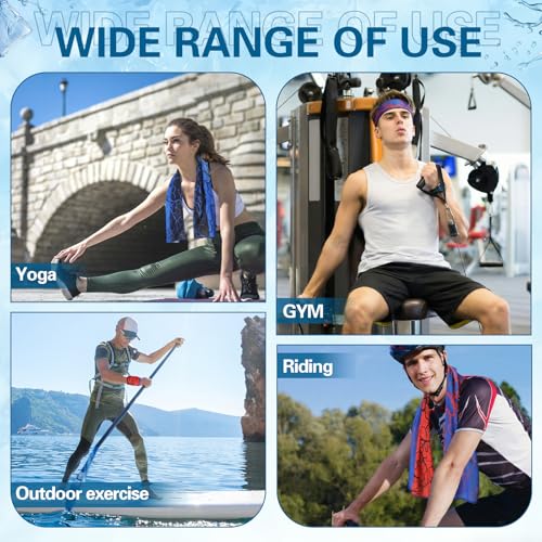 12 Pack sport Cooling Towels, 40"x12" Ice Breathable Soft Chilly Sweat Rag Microfiber Workout Rags Cooling Towels for Neck and Face for Gym Yoga Golf Sport Running Fitness Party Favors Team Gift