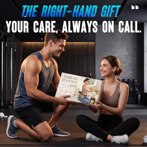 Massage Gun with Upgraded Extension Handle, Portable 10MM Massage Gun Deep Tissue, Back Massager, Muscles/Neck/Shoulders/Waist/Legs Massager, Gifts for Men