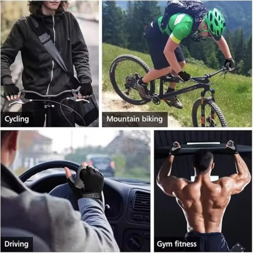 Cycling Gloves Workout Half Finger Sports Fingerless Gloves Full Palm Protection Anti Slip Gym Fitness Outdoor Bicycling Motorcycle Training Weight Lifting for Men Women - size: Small