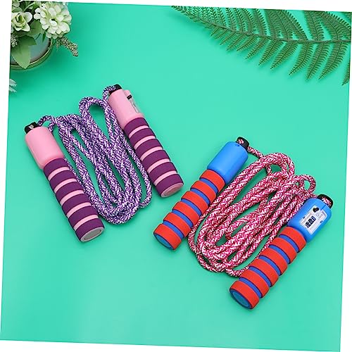 Garneck Counting Jump Rope for Adults Skipping Ropes Purple Pink Red Blue Interactive Fitness Accessories with