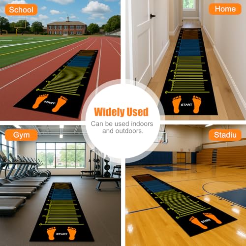 Standing Long Jump Mat, Non Slip Broad Jump Measurement Mat with Storage Bag, Sports Training Mats for Gym, School Athletics & Home Workout
