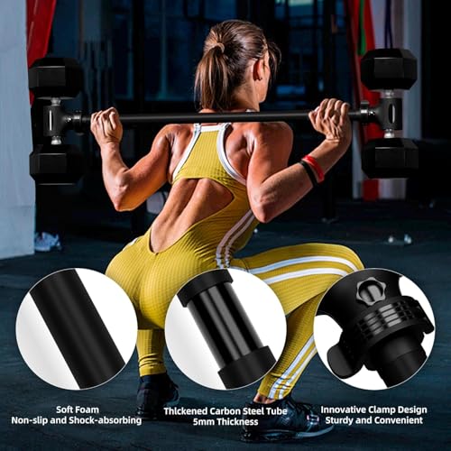 Dumbbell Barbell Converter Bar - Dumbbell Converter to Barbell,Supports Up to 200 LBS for Weight Lifting,Detachable Portable Home Fitness Equipment