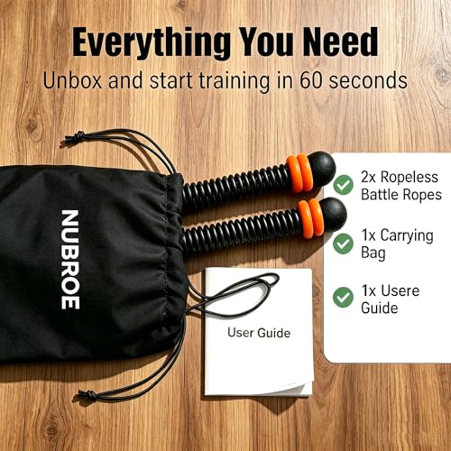 Ropeless Battle Ropes:Adjustable Resistance&Portable | High-intensity interval training (HIIT); Deep core muscle targeting; Whole-body coordination improvement