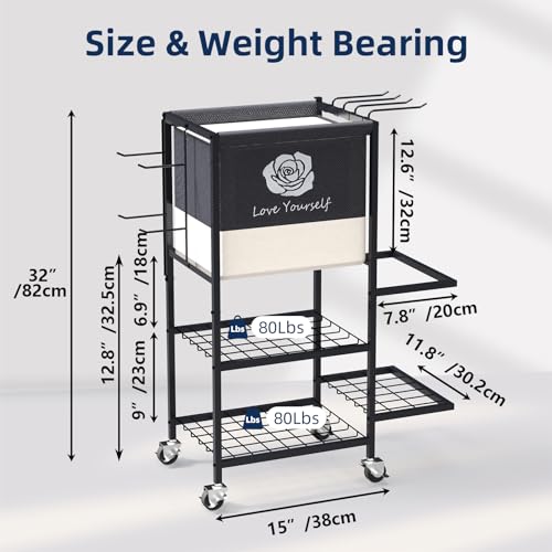 Multi-Functional Home Gym Storage Rack,All-in-One Weight Rack,Yoga Mat Foam Rollder Holder with Wheels and Side Holder - color: Black