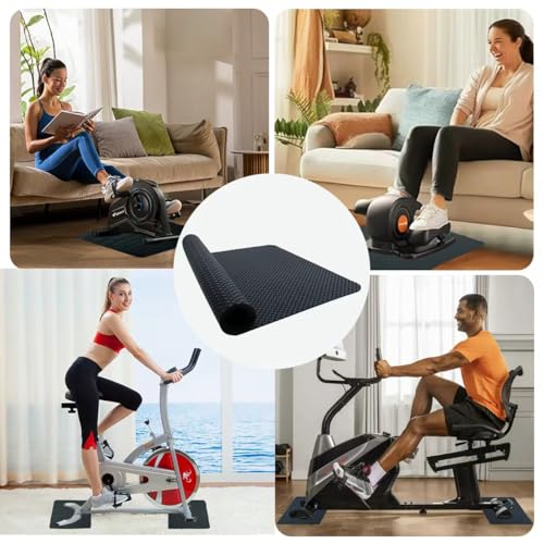 Upgraded Double-Sided Non-Slip Workout Mat, Stepper Exercise Machine & Under Desk Mini Elliptical Exercise Equipment, Anti-Slip Exercise Mat for Ellipse Leg Exerciser While Sitting