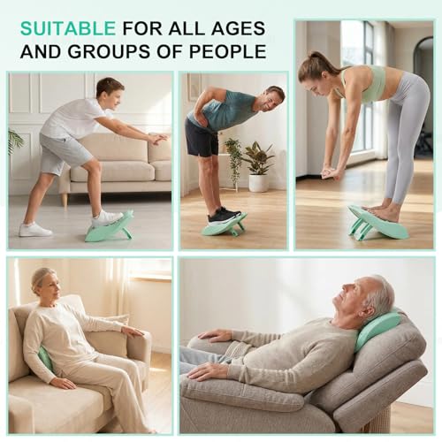 Calf Stretch Board & Back Stretcher – Adjustable Slant Board,Lumbar Pillow,and Foot Rest 4-in-1 for Deep Muscle Relief,Post-Workout Recovery and Injury Prevention