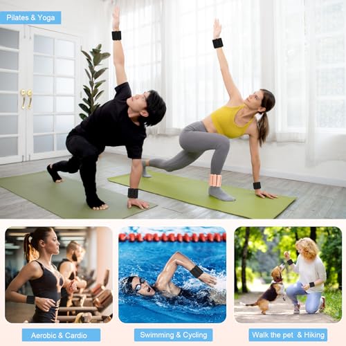 Wrist Weights Set of 2, Wearable Arm & Leg Weights for Women & Men, Adjustable Wrist Ankle Weights for Walking, Yoga, Swimming, Gym, 2lb - color: Black