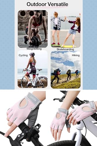 Fingerless Cycling Gloves Men Women Breathable Mesh Anti-Slip Workout Gloves for Fishing Gym Exercise Fitness Rowing - size: Large