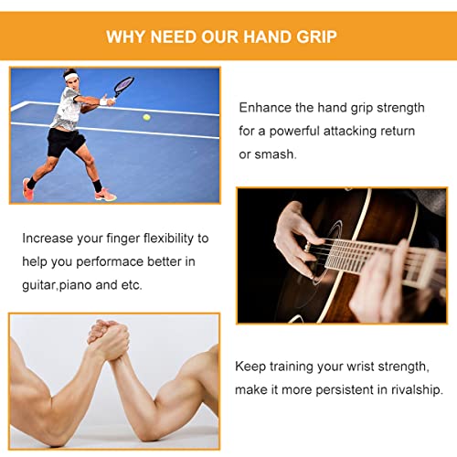 Hand Grip Strengthener,3 Pack (150,200,250lbs) Grip Strength Trainer Forearm Strengthener Hand Strengthener for Home Gym & Office - color: Black