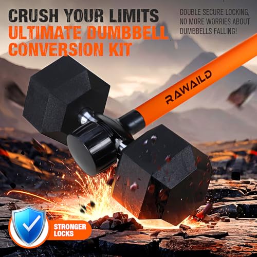 Dumbbell Converter, Convert Dumbbells to Barbell Set, Weight Bar for Bench Presses, Squats, Hip Thrust, Deadlifts, Home Weightlifting and Strength Training, Versatile Home Gym Equipment - color: 1-Orange