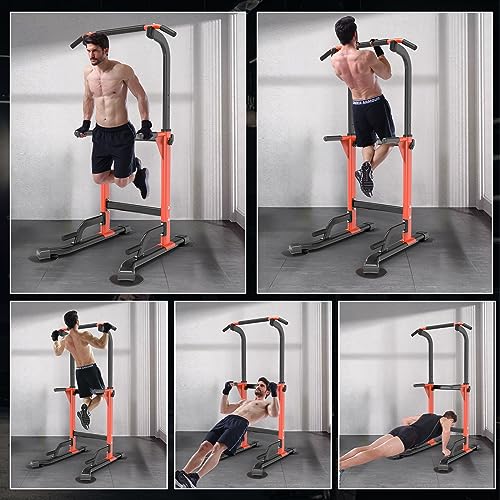 Z ZHICHI Pull-Up Dip Station Pull-Up Chin-Up Weight Capacity 350LBS - color: orange