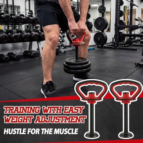 Foilswirl Adjustable Kettlebell Handle for Weight Plates and Dumbbells, Ergonomic Home Gym Fitness Materials for Strength Training, Durable Kettlebell Grip