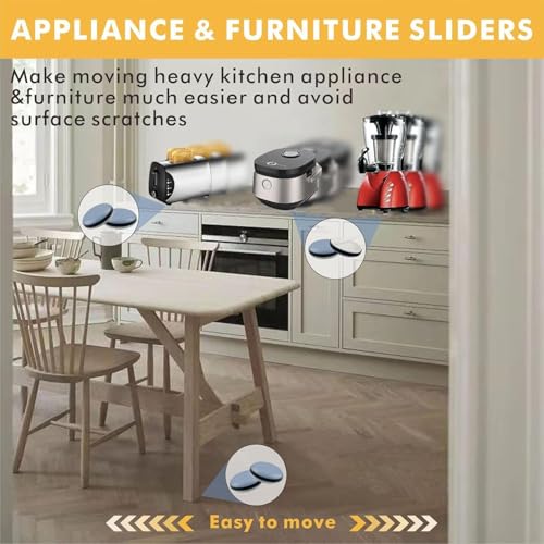 20 PCS PTFE(Teflon) 1 inch Furniture Glides Sliders, Furniture Sliders for Carpeted & Hardwood Floors,Chair Leg Floor Protectors, Self-Adhesive Small Appliance Sliders - size: 1 inch(20pcs)