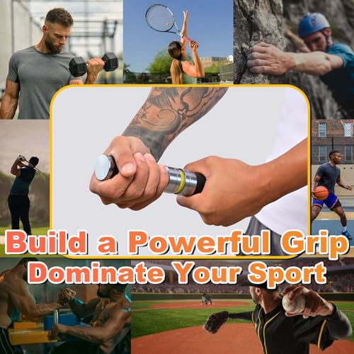 Forearm Strengthener and Wrist, Adjustable Resistance for Hand, Wrist & Forearm Strengthener with All-Metal Build, Portable Wrist Roller Exercise Equipment for Home Gym