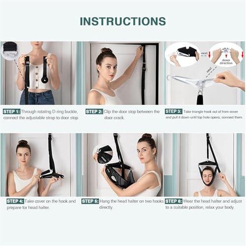 Neck Stretcher Cervical Traction Device for Home Use - Over The Door Cervical Neck Traction Device for Decompression Home Physical Therapy, Portable Neck Traction Device for Neck Pain