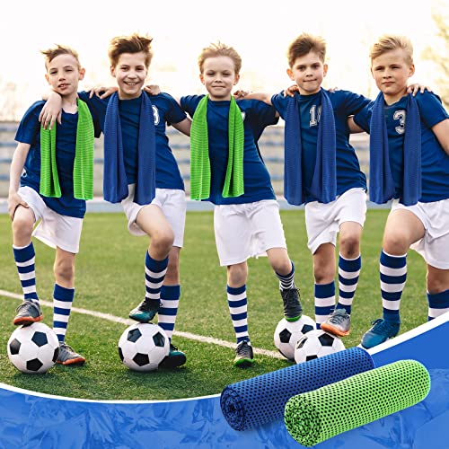 Hosuly 30 Pack Cooling Towels 40"x12" - color: Bright Green, Dark Blue