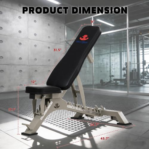 Adjustable Weight Bench 1300 lb Capacity, 40-Position Workout Bench with 10 Backrest & 4 Seat Angles, Heavy Duty Strength Training Bench for Home Gym, Garage Gym, Incline Flat Dumbbell Workouts (Light Green)