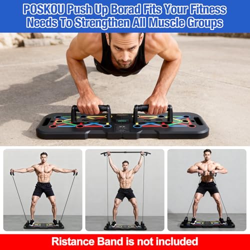 Push Up Board With Counter,Pushup Board For Men and Women,Foldable Gym Strength Training Fitness Equipment,Calisthenics Equipment-Blue